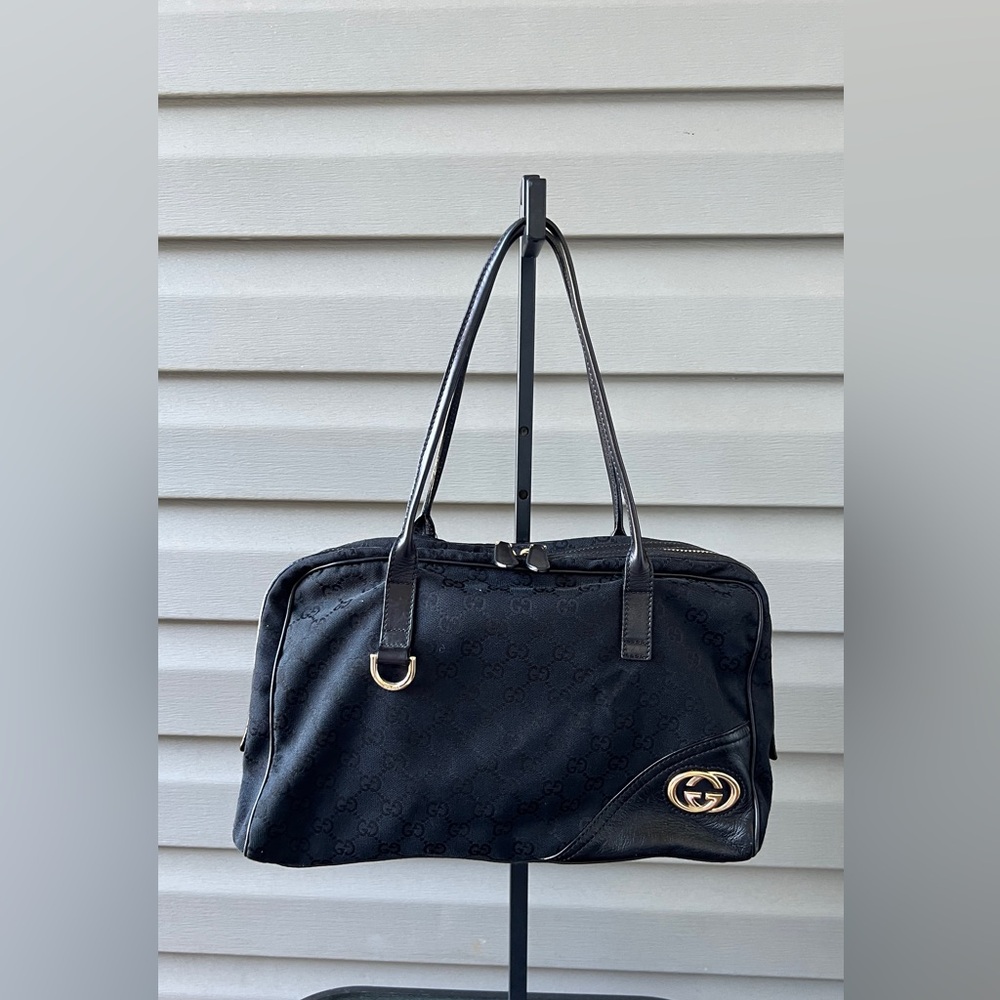 GUCCI Monogram Medium Britt Boston Black - Picture 2 of 13